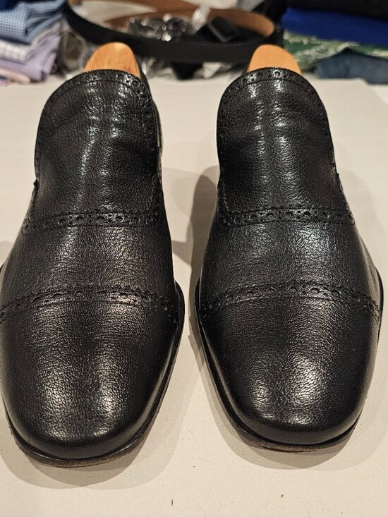 Bally Men\'s Loafers 8.5 Black Leather Danube Slip On Dress Shoes Luxury main image 4